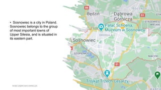 • Sosnowiec is a city in Poland.
Sosnowiec belongs to the group
of most important towns of
Upper Silesia, and is situated in
its eastern part.
WSB DĄBROWA GRNICZA
 