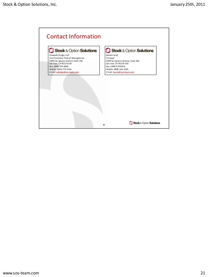 Stock & options solutions sos