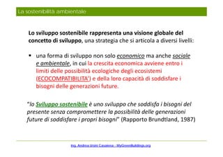 Sostenibilità ambientale e processo ecologico