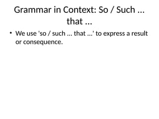 Mastering 'So' and 'Such' in English Grammar: Expressing Results and ...