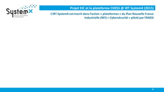 Projet EIC et la plateforme CHESS @ IRT SystemX (2015)
L’IRT SystemX est inscrit dans l’action « plateformes » du Plan Nou...