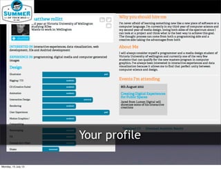 Your profile
Monday, 15 July 13
 