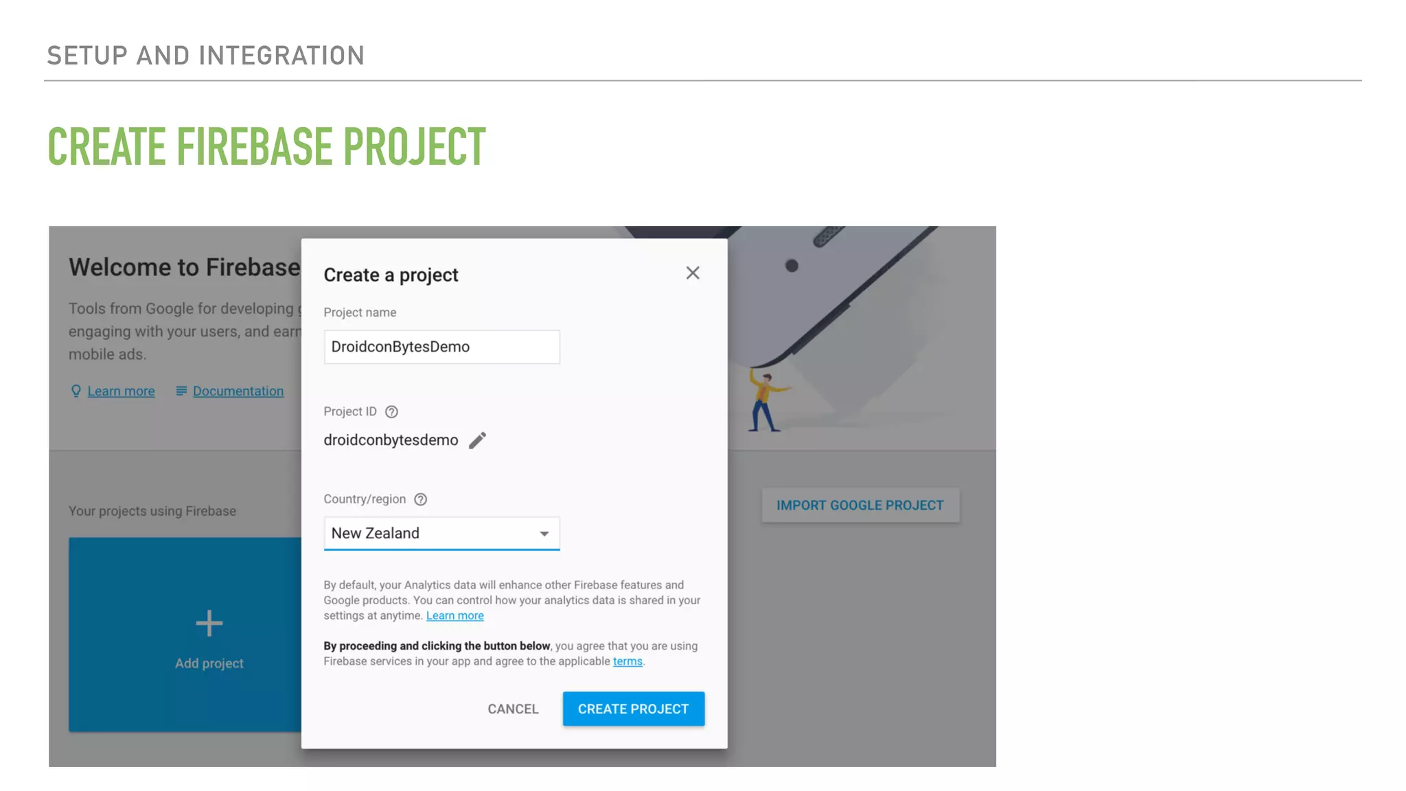 SETUP AND INTEGRATION CREATE FIREBASE PROJECT 