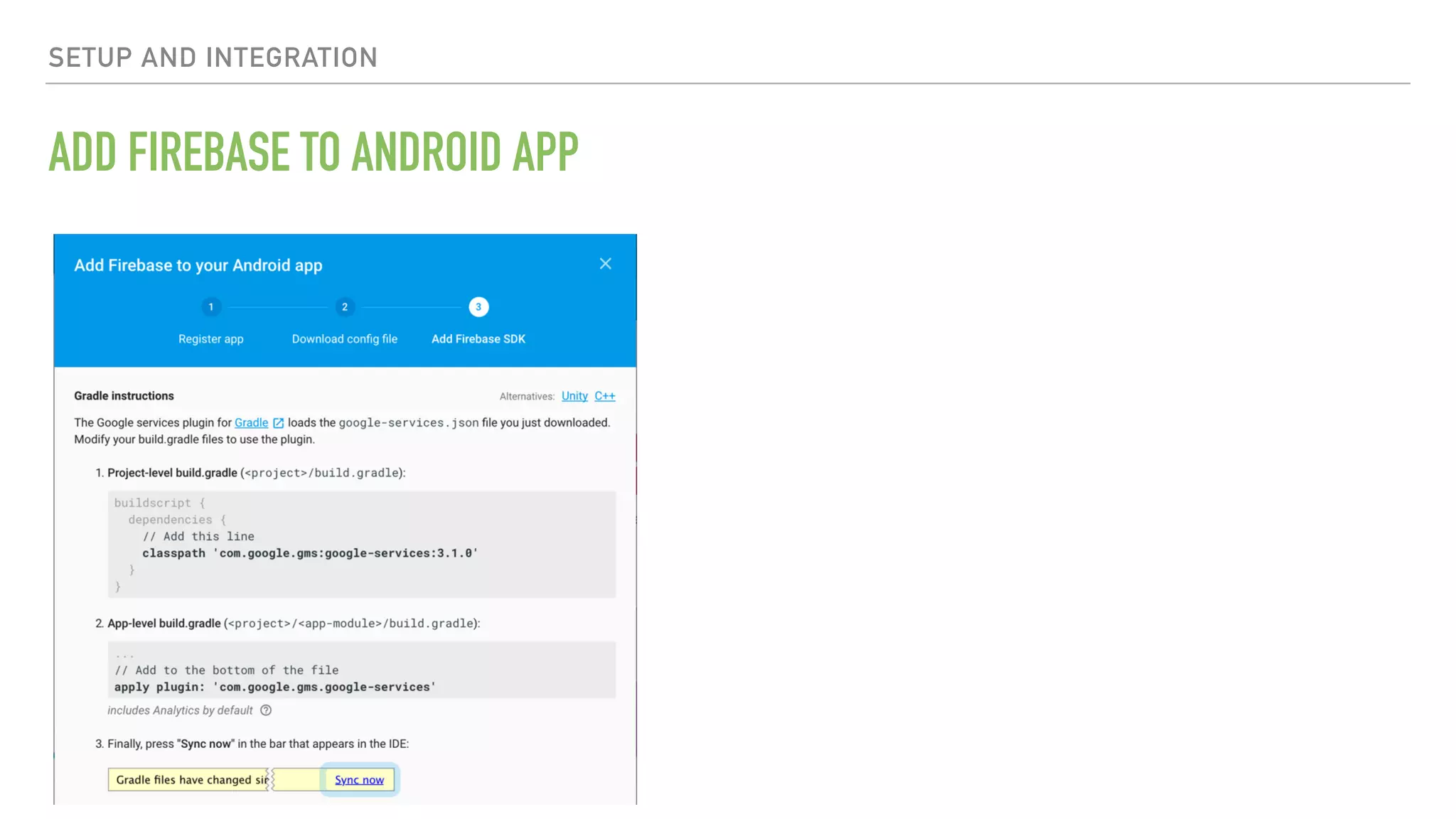 SETUP AND INTEGRATION ADD FIREBASE TO ANDROID APP 