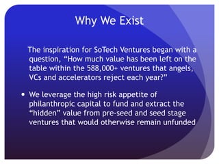 Problems Corporations Face
 Fiduciary responsibility to focus on shareholder
value in a world of increasing consumer & investor
emphasis on CSR (corporate social responsibility)
 Lack of efficient mechanisms for generating
social/environmental impact without dampening
profits
 