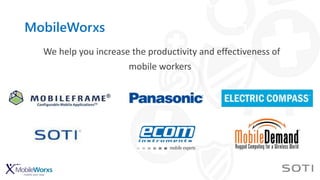 MobileWorxs
We help you increase the productivity and effectiveness of
mobile workers
 