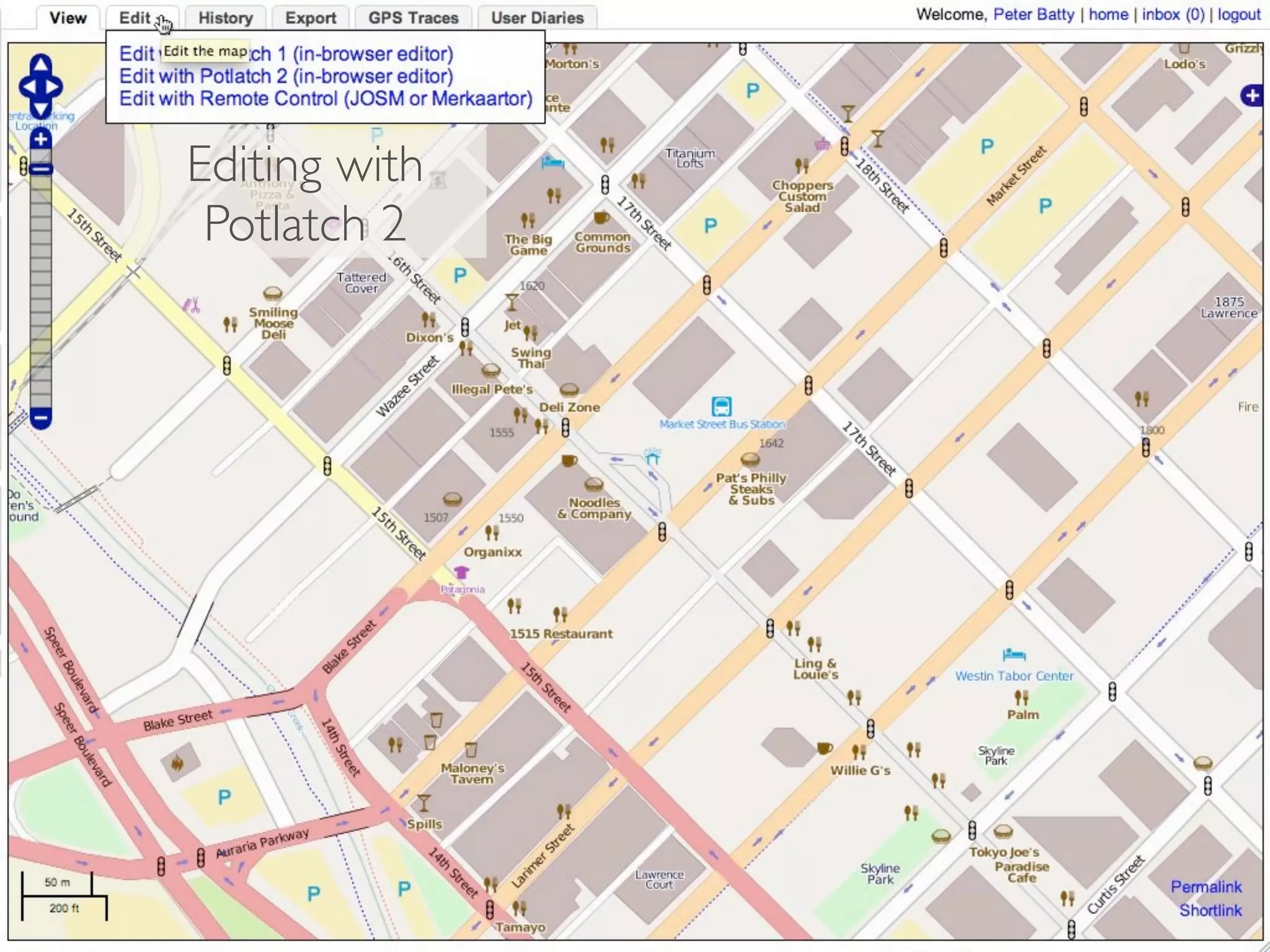 Editing with
 Potlatch 2
 