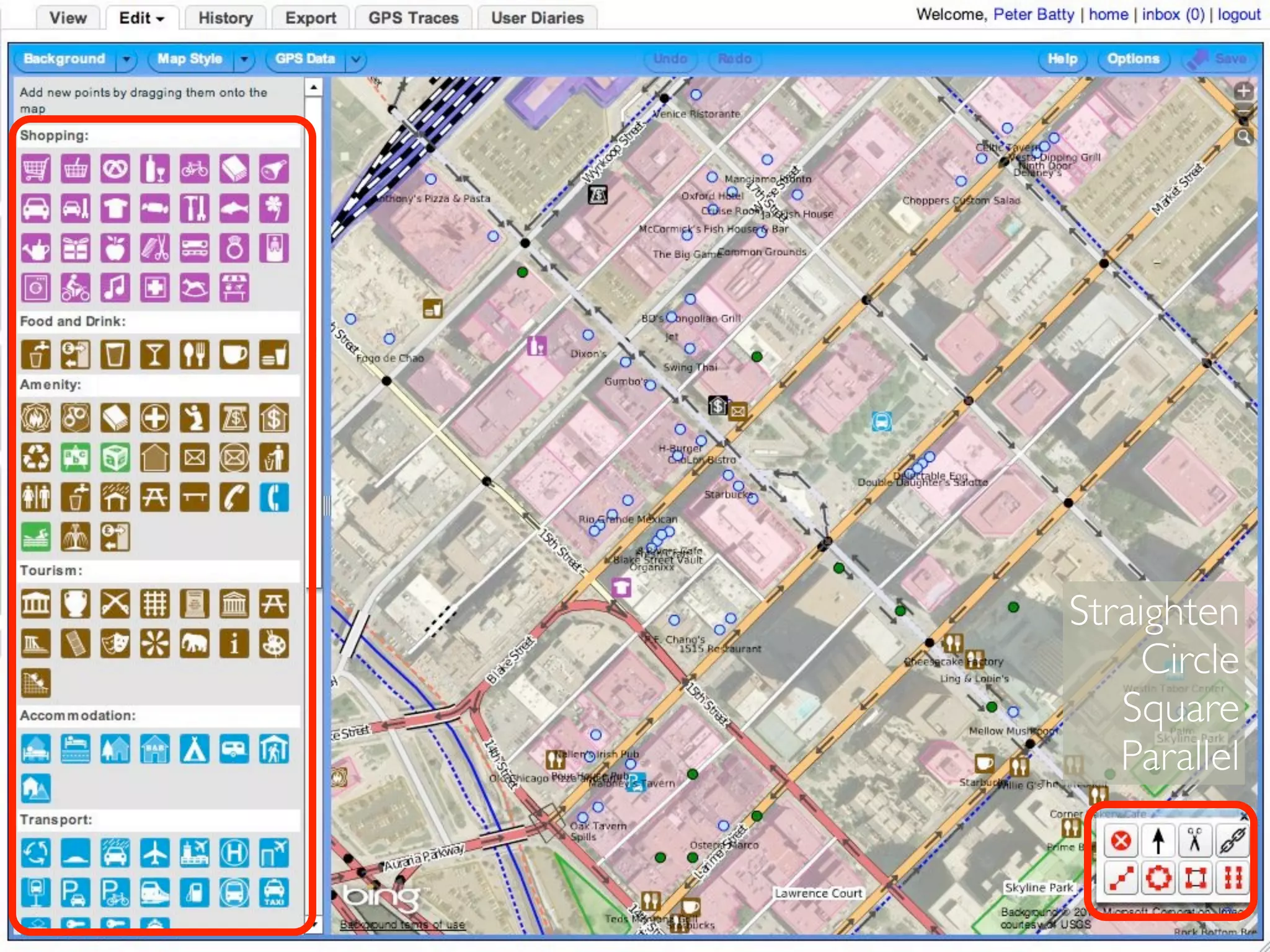 Straighten
     Circle
   Square
   Parallel
 