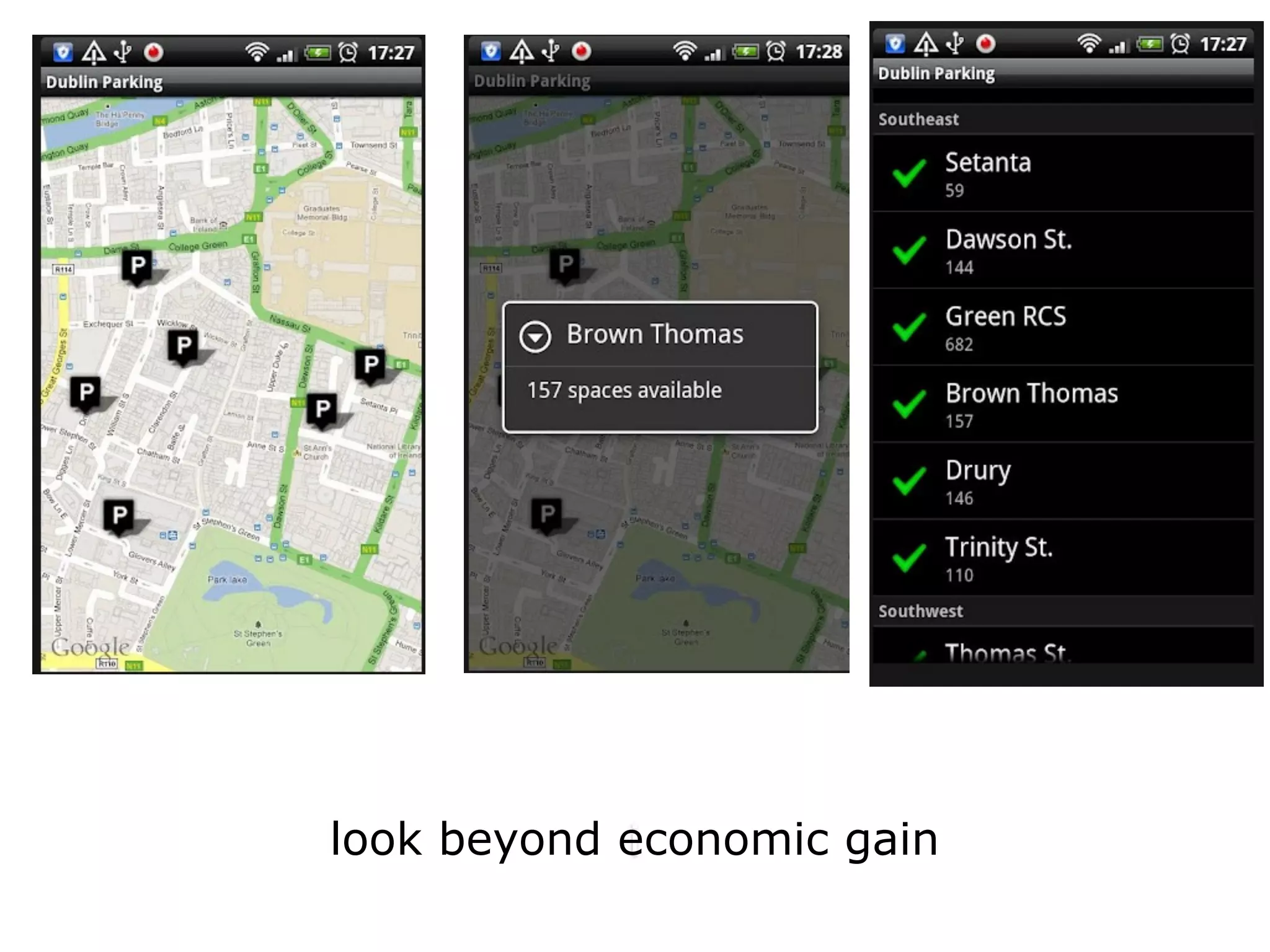 i
look beyond economic gain
 