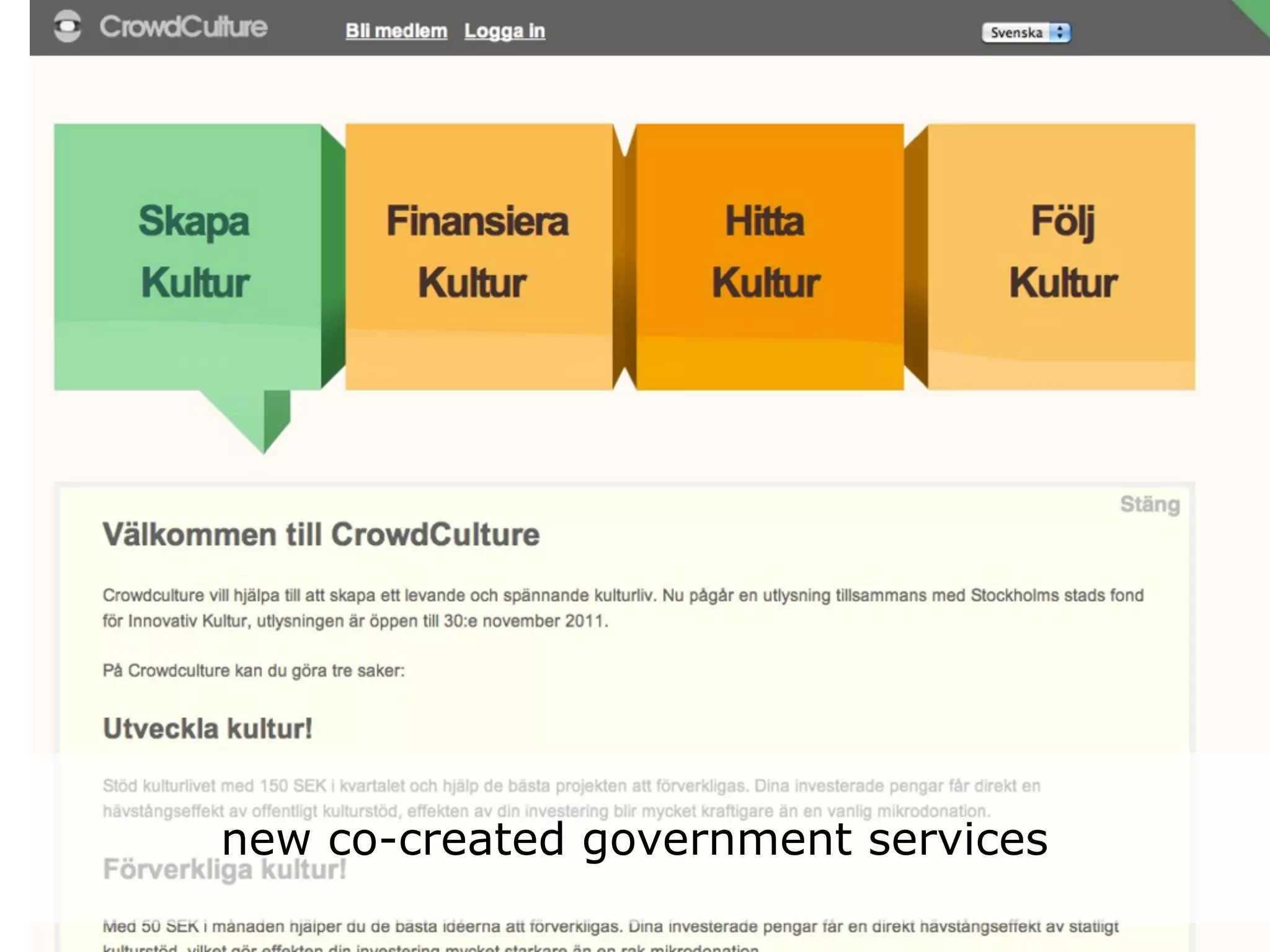 new co-created government services
 