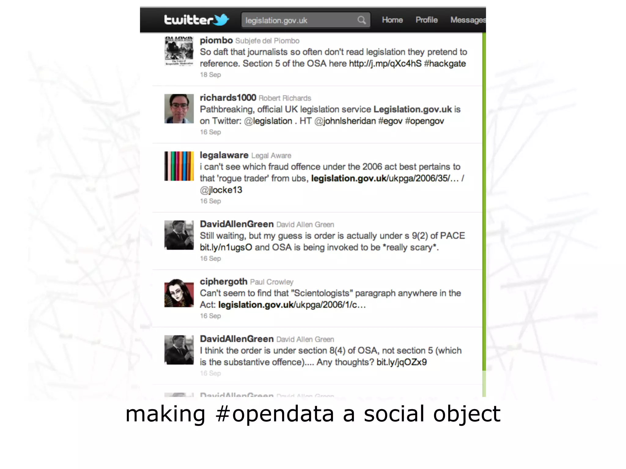 making #opendata a social object
 