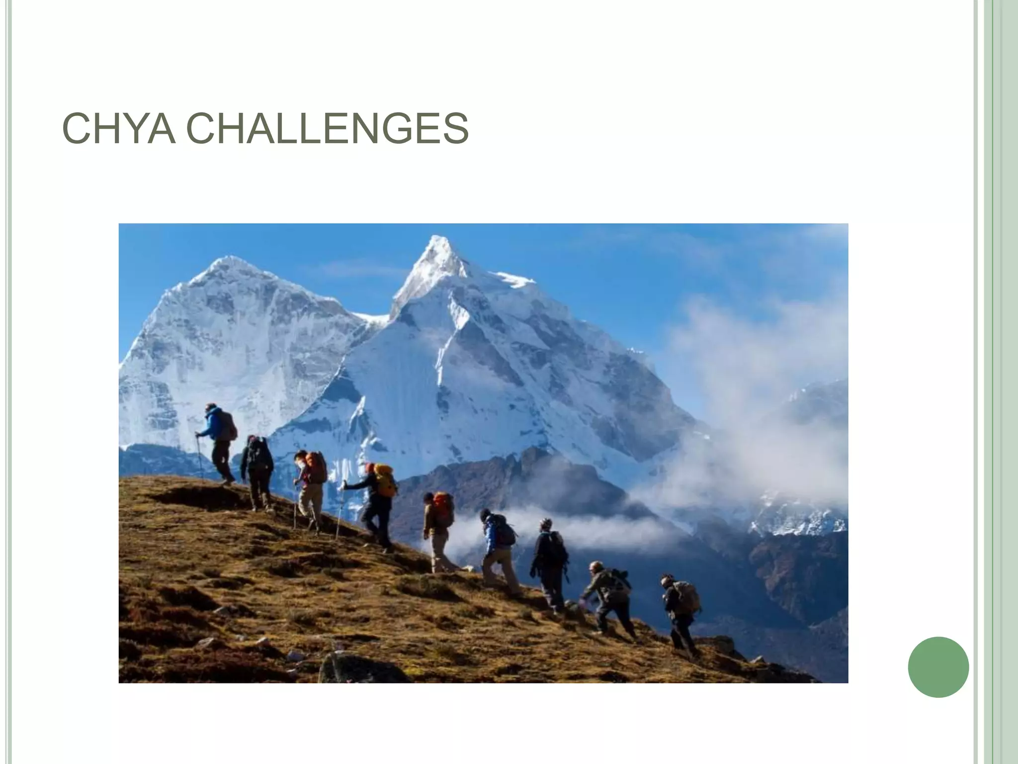 CHYA CHALLENGES
 
