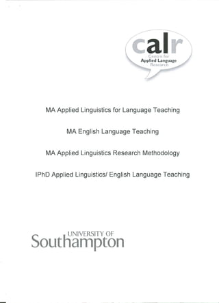 Soton   centre for applied language research