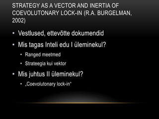 THE EVOLUTON OF A MANUFACTURING SYSTEM TOYOTA. (Fuiimoto 1999)Ratsionaalsus & rutiinidest ja võimalustest Õpivõimalused ja nende levitamineUute võimaluste otsimine.Kohandamisvõimeteabevahetuse süsteem sobivus