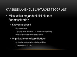 Teooria tuleviku suunadKogukonna evolutsioonSidemed erinevate organisatsioonide vahelOrganisatsiooni sisene evolutsioonTavaliselt käsitlus keskkonna põhine