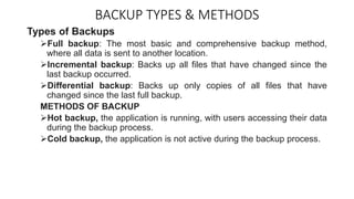 SoT unit-4-BACKUP, ARCHIVE AND REPLICATION | PPTX