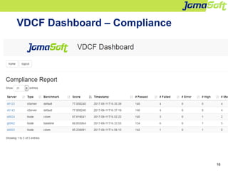 16
VDCF Dashboard – Compliance
 