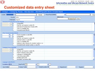 Customized data entry sheet 