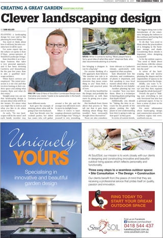 Canberra Times Editorial - Soul2Soil Landscape Design Pty Ltd
