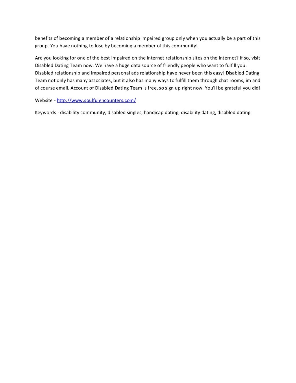 Handicap dating