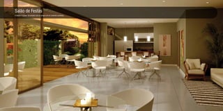 Salão de Festas
A alegria e o prazer de conviver com os amigos em um ambiente acolhedor.
 