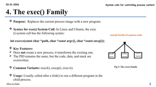 System Calls for Controlling Process Context in UNIX File System | PPTX