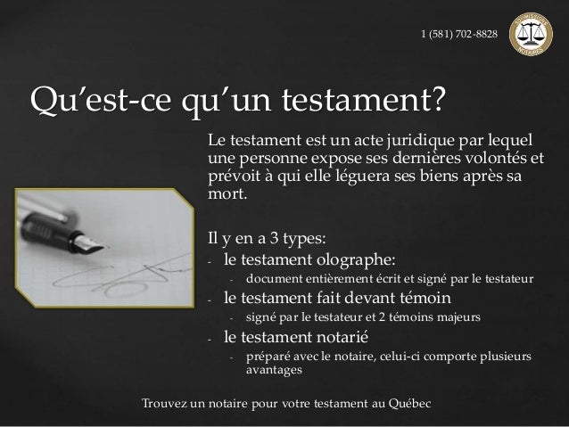 Testament olographe sans témoin