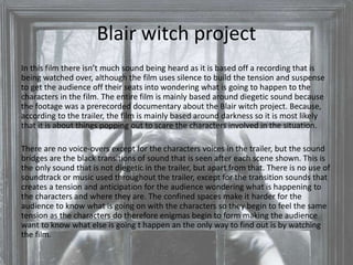 Sound in blair witch project | PPT