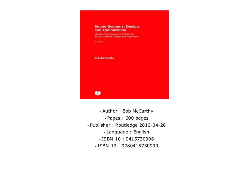 Read Sound Systems Design and Optimization Modern Techniques and
