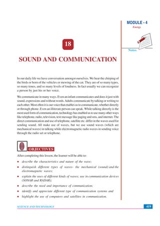 Sound and communication | PDF