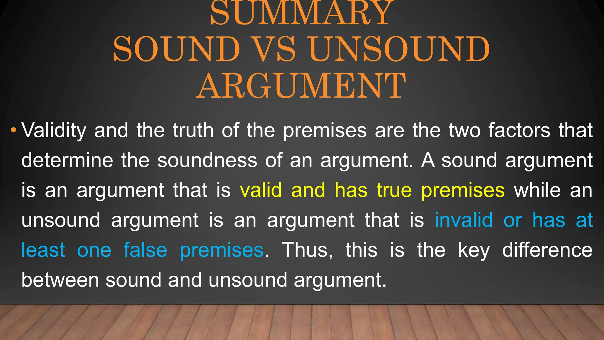 Logic Philosophy Sound and unsound argument | PPT