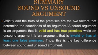 Logic Philosophy Sound and unsound argument | PPTX