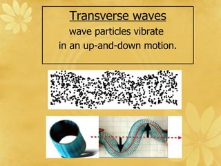 Transverse waves wave particles vibrate  in an up-and-down motion. 