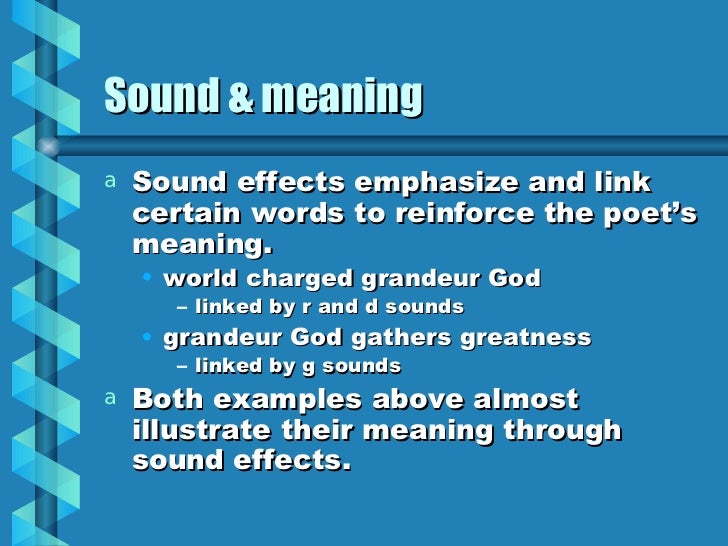 Sound Effects in Poetry