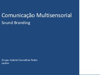 Comunicação Multisensorial
Sound Branding




Grupo: Gabriel Carvalhoe Pedro
Jardim
 