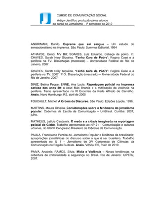 Jornalismo Popular e Representação das Periferias