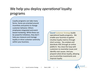 Sound Customer Strategy