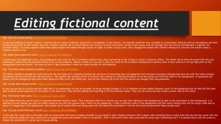 Editing fictional content
Clip- Star wars sound editing- https://youtu.be/5ogCVi0WqrQ
In star wars editing of sound is used in creative way to create a dramatic sound that is acceptable to the director. An example would be they recorded an actual plane flying by with an microphone and then
turned up the pitch for the smaller aircrafts. Another creative use of sound editing was mixing a musical instrument sounds of percussion and raw footage from the factory and blended it together for
dramatic effect. To create species noises they spoke English and talked through a piece of paper to make a buzzy noise, they changed the speed with creative editing so it was fast and would create a
creature noise of a fly.
Clip- Quiet place basement scene- https://youtu.be/J9_0f4WgGZs
In quiet place the basement scene, the background track used for this is orchestra edited with a close up hearing of the strings to create a dramatic effect. The editor has to time the sound with the cuts
otherwise it takes away the dramatic effect it has on the audience. Reason it does as if you don’t place the pitch of the orchestra background in perfect then it wont work as it will go high pitch at the
wrong points and low as well. You have to time it right otherwise it does not create tension for the audience.
Clip- The white violin umbrella academy- https://youtu.be/rjCwn19GE1o
The white violinist is playing her violin and with this the Foley of it is playing showing the narrative of everything that has happened from the past to present showing that how she with the violin actually
had powers all this time but just did not know it. This applies the necessary level of creative story telling by, Showing flashbacks of all the scenes and with the violin in the background. It represents her
powers and her background story and while doing this they unveil the whole plot, plus all the mystery has to do with the person you thought that was powerless.
Clip- escape plan (escape scene)- https://youtu.be/ZUbwL3wwHr4
As you can see this is a prison and this right here is an explanation of how he escaped. As he go through through it. It’s a flashback so they added dramatic music in the background but as they did this they
kept ambient sound happening in the prison in the audio mix. They did this editing and matching to fit the directors needs. They use the sound too also create a prison vibe to the scene.
Clip- Terminator fight scene-https://youtu.be/7ae3ej_EWL4
In this fight scene the use of sound in transition between sound is smart. This is because when he is thrown you can still hear fighting in the background as well as the terminator in the background. It is
relevant as even though you cant see what’s going on you will just assume that’s what will be happening. It tells a different story in the background and with smart editing they will be using a fade tool to
prove it’s happening in the background. Also a good use of sound effect are being used with this being the terminator it will be very loud and gruesome foley sounds used.
Clip- 22 jump street helicopter scene-https://youtu.be/YB1bCMmDg40
In this clip they jump from a helicopter and are flying while this scene is being recorded so you couldn't really imagine someone with a boom mike recording here so what they did was dub the scene with the
actor obviously doing this they would have to change the sound and edited it over so its perfect. Then in the scene when they jump and the actor says “something cool” it is slowed down with the scene to
create non continuity it is great use of sound editing.
 
