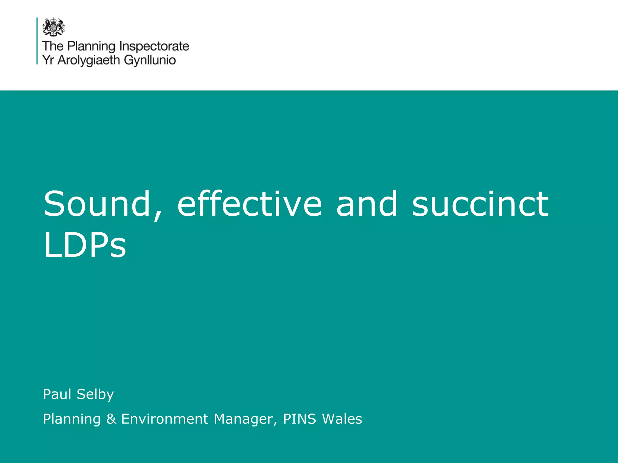 Sound, effective and succinct local development plans | PDF