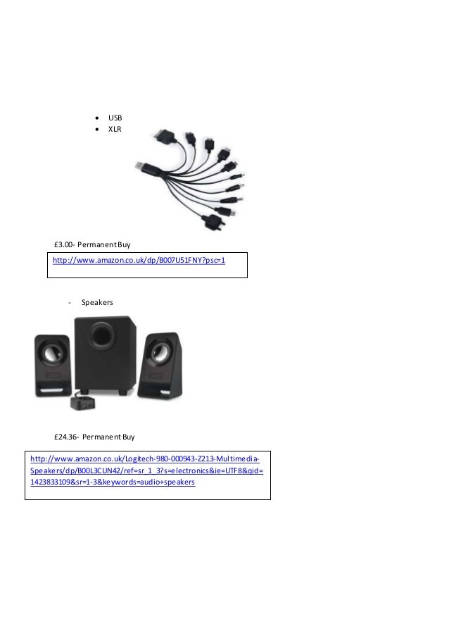 Sound equipment list