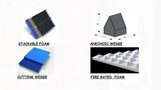 STACKABLE FOAM
CUTTING WEDGE FIRE RATED FOAM
ANECHOIC WEDGE
 