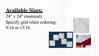 Available Sizes:
24" x 24" (nominal)
Specify grid when ordering:
9/16 or 15/16
 