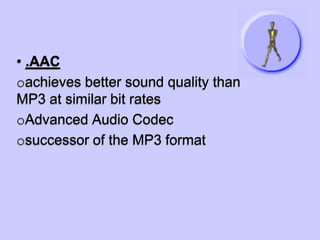 There is also a compressed variant of AIFF known as AIFF-C or AIFCWAV and AIFF are flexible file formats designed to store more or less any combination of sampling rates or bitrates. This makes them suitable file formats for storing and archiving an original recording.Lossless compressed audio formats.FLAC