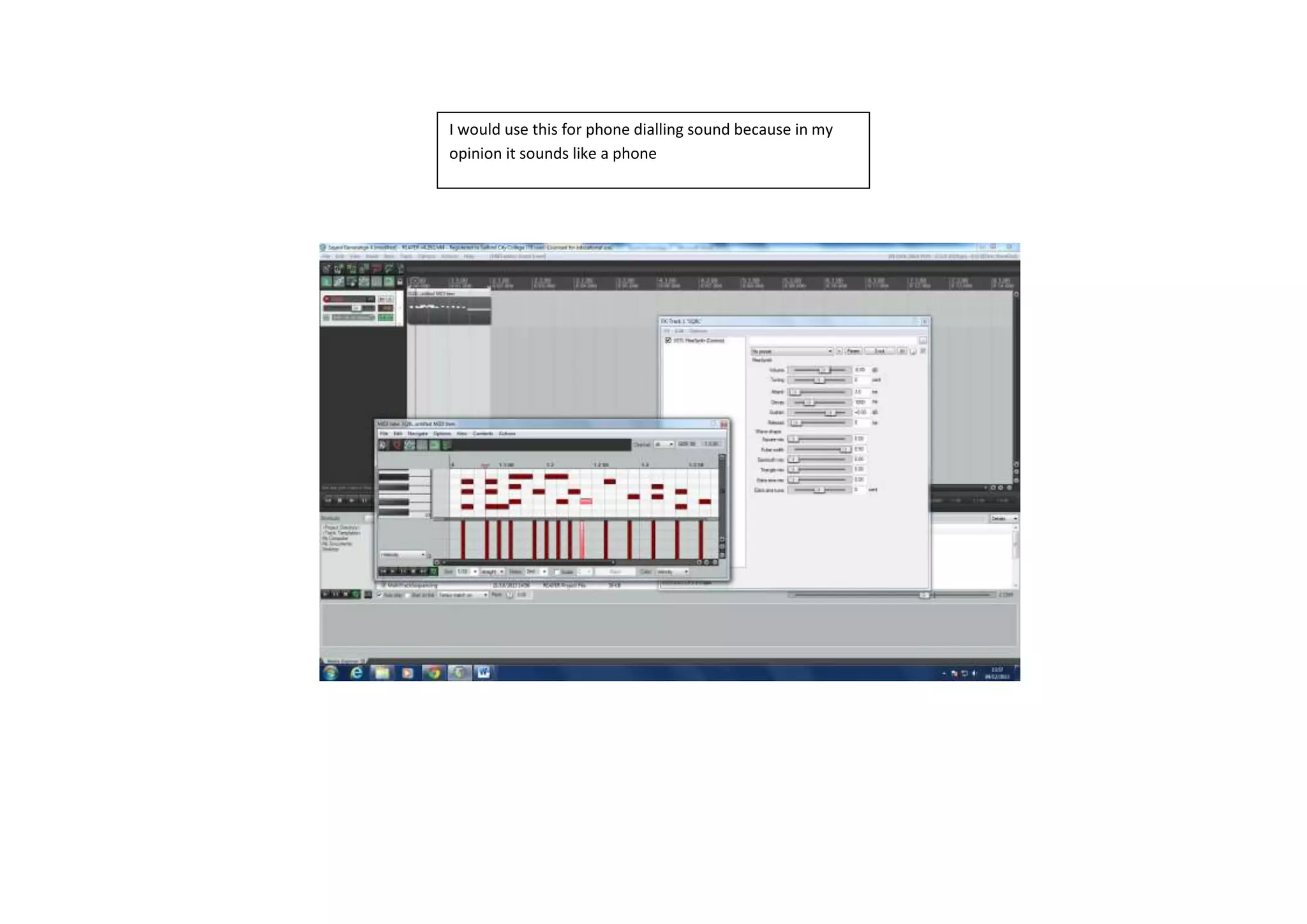 I would use this for phone dialling sound because in my
opinion it sounds like a phone