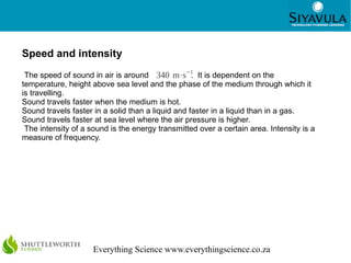 The frequency of a sound is an indication of how high or low the pitch of the sound is. 