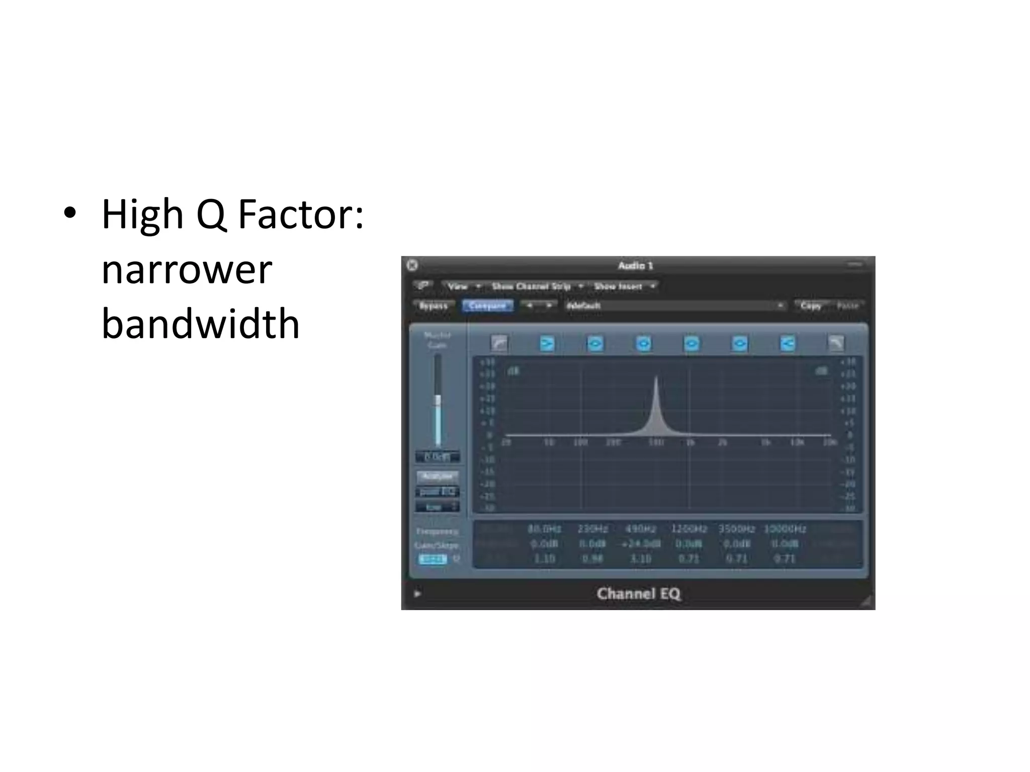 • High Q Factor:
  narrower
  bandwidth
 