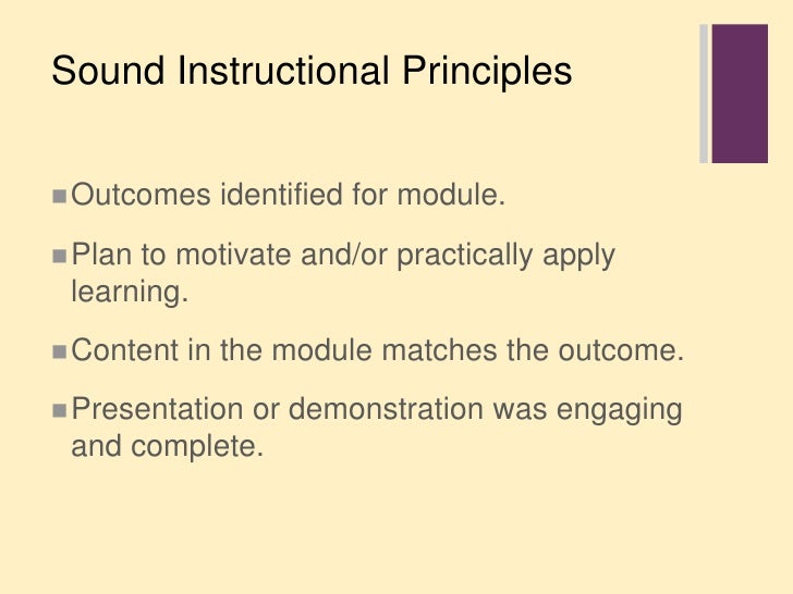 Sound Instructional Design for Online