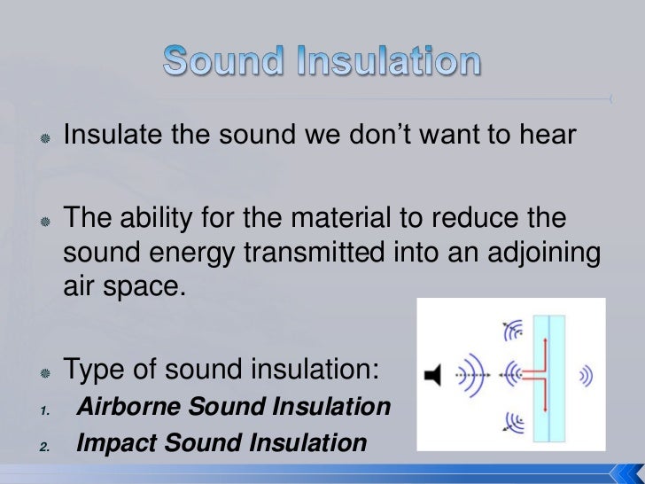 Sound insulation experiment