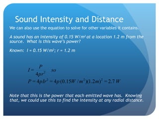 Sample Sound Intensity Level Over Distance Graphs Sound levels | PPT
