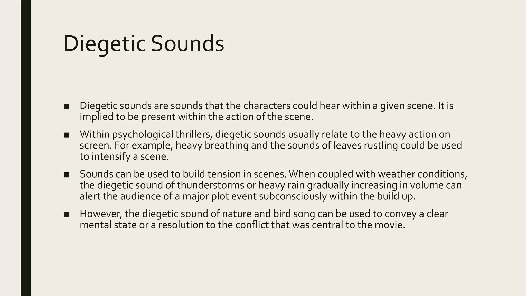 Intesify Example Sound/Music In Psychological Thrillers | PPTX